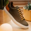 New Zelli Diaz Rubberized Calfskin Sneaker Olive Green (65-229-OLV) OliveGreen