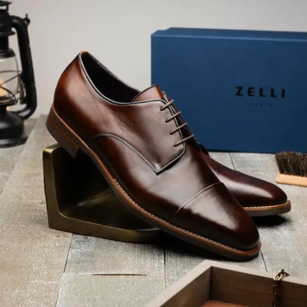 zelli_enzo_cap_toe_shoes__6.webp Shop Zelli Enzo Cap Toe Shoes (25-550-CST) Chestnut