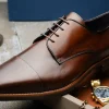 Shop Zelli Enzo Cap Toe Shoes (25-550-CST) Chestnut