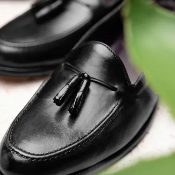 zelli_franco_calfskin_han_10.webp Cheap Zelli Franco Calfskin Hand Painted Tassel Loafers (15-586-BLK) Black