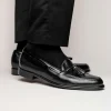 Cheap Zelli Franco Calfskin Hand Painted Tassel Loafers (15-586-BLK) Black