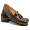 Discount Zelli Franco Calfskin Tassel Loafers (15-584-CRM) Caramel