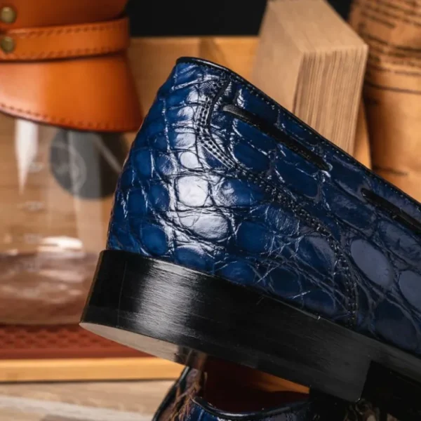 zelli_franco_crocodile_ta_13.webp Flash Sale Zelli Franco Crocodile Tassel Loafers (11-582-NVY) Navy
