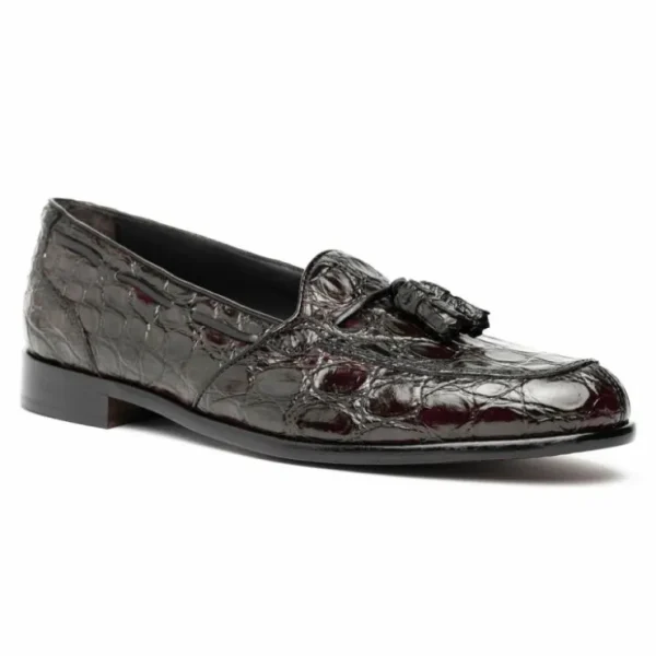 zelli_franco_crocodile_ta_2-2.webp Store Zelli Franco Crocodile Tassel Loafers (11-582-NIC) Nicotine