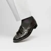 Store Zelli Franco Crocodile Tassel Loafers (11-582-NIC) Nicotine