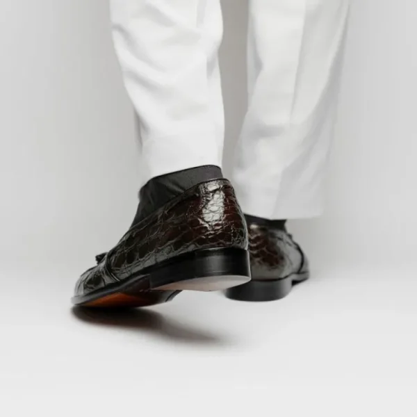 zelli_franco_crocodile_ta_7-2.webp Store Zelli Franco Crocodile Tassel Loafers (11-582-NIC) Nicotine