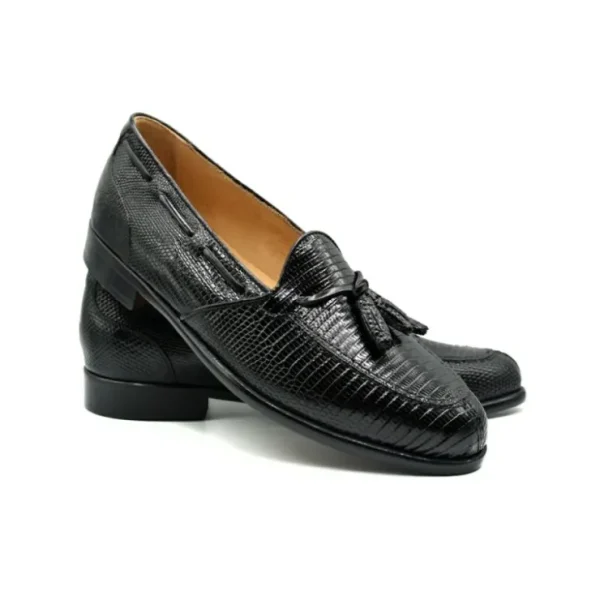 zelli_franco_lizard_tasse_1-1.webp Store Zelli Franco Lizard Tassel Loafers (14-580-BLK) Black