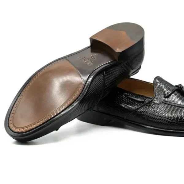 zelli_franco_lizard_tasse_4-1.webp Store Zelli Franco Lizard Tassel Loafers (14-580-BLK) Black