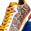 Discount Zelli Geo Python Embossed Calfskin Sneakers Mustard / White (65-340-MUS)