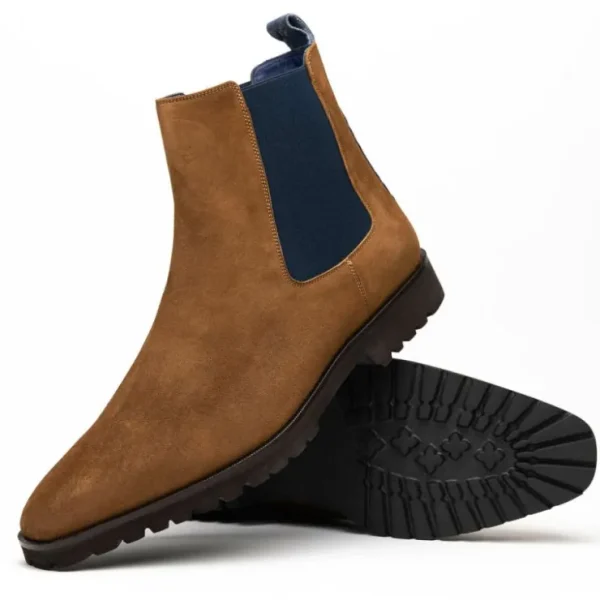 zelli_gianna_suede_chelse_2.webp Online Zelli Gianna Suede Chelsea Boots Cognac / Navy (46-210-CGN)