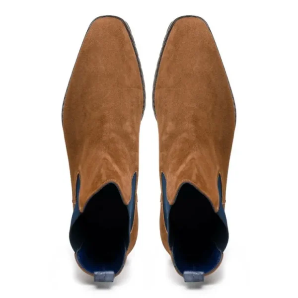 zelli_gianna_suede_chelse_5.webp Online Zelli Gianna Suede Chelsea Boots Cognac / Navy (46-210-CGN)