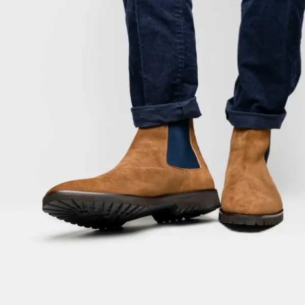 zelli_gianna_suede_chelse_8.webp Online Zelli Gianna Suede Chelsea Boots Cognac / Navy (46-210-CGN)