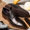 Shop Zelli Giovanni Cap Toe Brogues (25-548-GRY) Grey