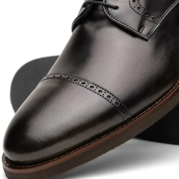 Shop Zelli Giovanni Cap Toe Brogues (25-548-GRY) Grey