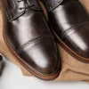 Shop Zelli Giovanni Cap Toe Brogues (25-548-GRY) Grey