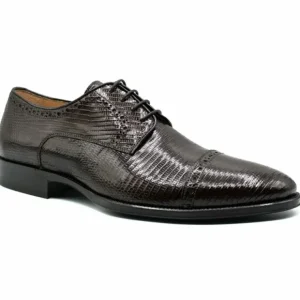 Sale Zelli Giovanni Lizard Cap Toe Brogues (24-526-BRN) Brown