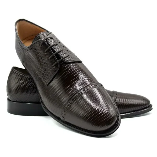zelli_giovanni_lizard_cap_2.webp Sale Zelli Giovanni Lizard Cap Toe Brogues (24-526-BRN) Brown