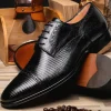 Store Zelli Giovanni Lizard Cap Toe Brogues (24-526-BLK) Black