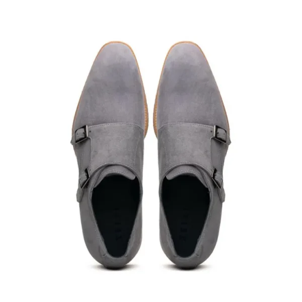 zelli_legerra_goat_suede__3.webp Flash Sale Zelli Legerra Goat Suede Monk Strap (56-105-GRY) Grey
