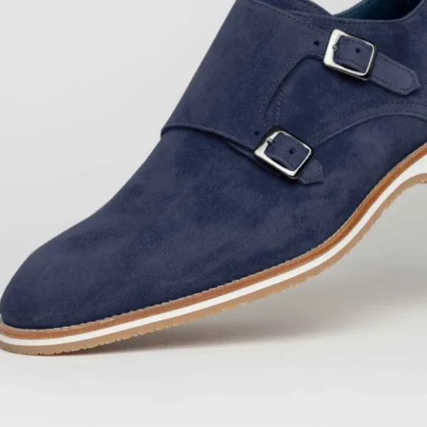 zelli_legerra_suede_goats_3-1.webp Discount Zelli Legerra Suede Goatskin Double Monkstrap Shoes (56-100-NVY) Navy
