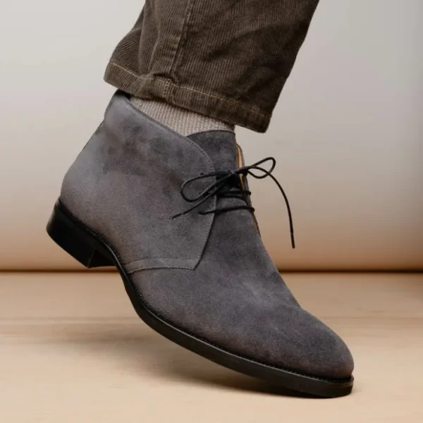Outlet Zelli Marco Italian Suede Chukka Boots (46-592-GRY) Grey