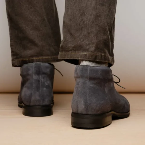 Outlet Zelli Marco Italian Suede Chukka Boots (46-592-GRY) Grey