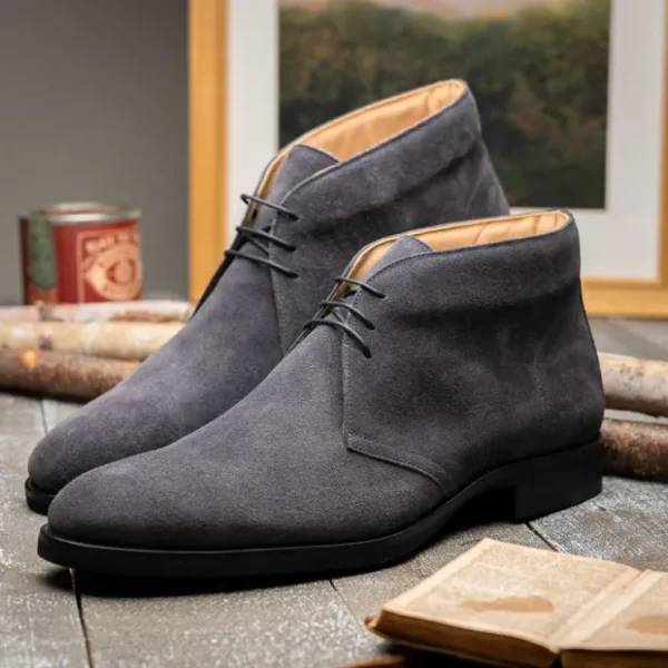 Outlet Zelli Marco Italian Suede Chukka Boots (46-592-GRY) Grey