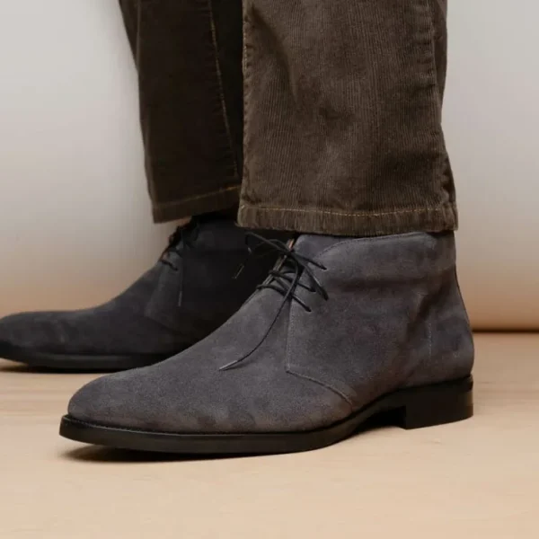 Outlet Zelli Marco Italian Suede Chukka Boots (46-592-GRY) Grey