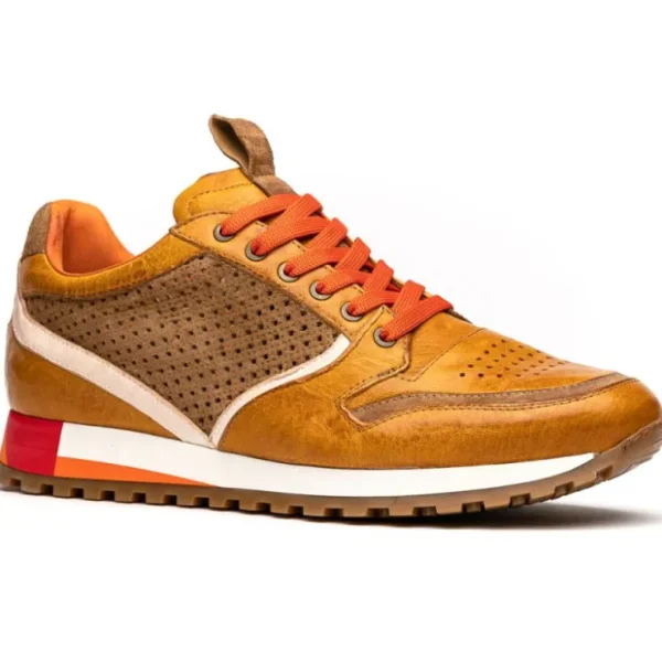 zelli_matteo_calfskin__pe_1-1.webp New Zelli Matteo Calfskin / Perforated Suede Sneakers (65-224-MUS) Mustard