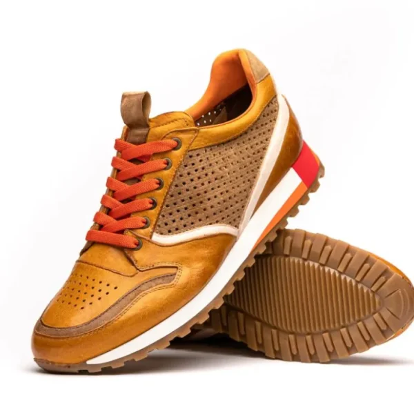 zelli_matteo_calfskin__pe_2-1.webp New Zelli Matteo Calfskin / Perforated Suede Sneakers (65-224-MUS) Mustard