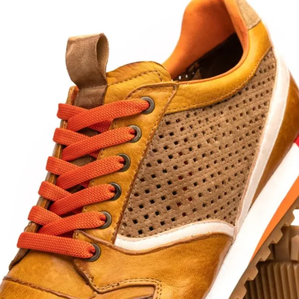 zelli_matteo_calfskin__pe_4-1.webp New Zelli Matteo Calfskin / Perforated Suede Sneakers (65-224-MUS) Mustard