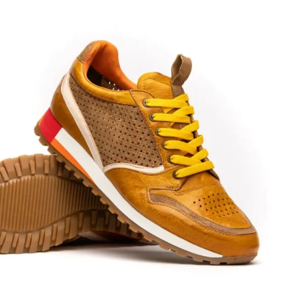 zelli_matteo_calfskin__pe_5-1.webp New Zelli Matteo Calfskin / Perforated Suede Sneakers (65-224-MUS) Mustard