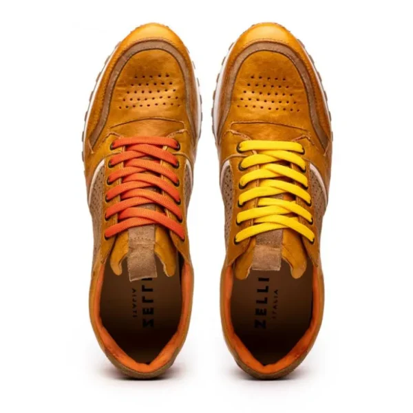 zelli_matteo_calfskin__pe_7-1.webp New Zelli Matteo Calfskin / Perforated Suede Sneakers (65-224-MUS) Mustard