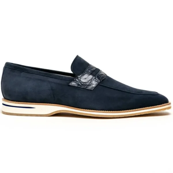 zelli_meo__suede_amp_croc_0-2.webp Best Zelli Meo 3 Suede & Crocodile Loafers (11-020-NVY) Navy