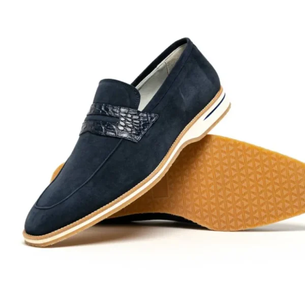zelli_meo__suede_amp_croc_1-2.webp Best Zelli Meo 3 Suede & Crocodile Loafers (11-020-NVY) Navy