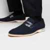 Best Zelli Meo 3 Suede & Crocodile Loafers (11-020-NVY) Navy