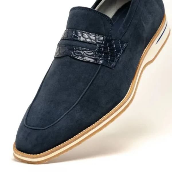 zelli_meo__suede_amp_croc_2-2.webp Best Zelli Meo 3 Suede & Crocodile Loafers (11-020-NVY) Navy