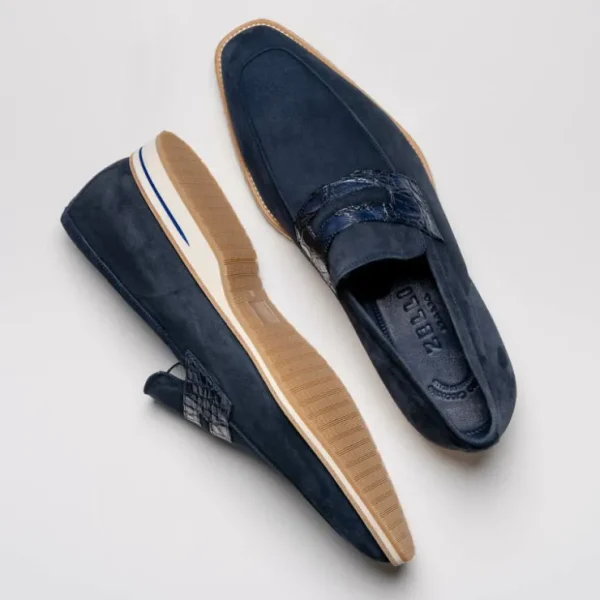 zelli_meo__suede_amp_croc_4-2.webp Best Zelli Meo 3 Suede & Crocodile Loafers (11-020-NVY) Navy