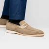 Outlet Zelli Meo 3 Suede Goatskin / Crocodile Loafers (11-020-TPE) Taupe