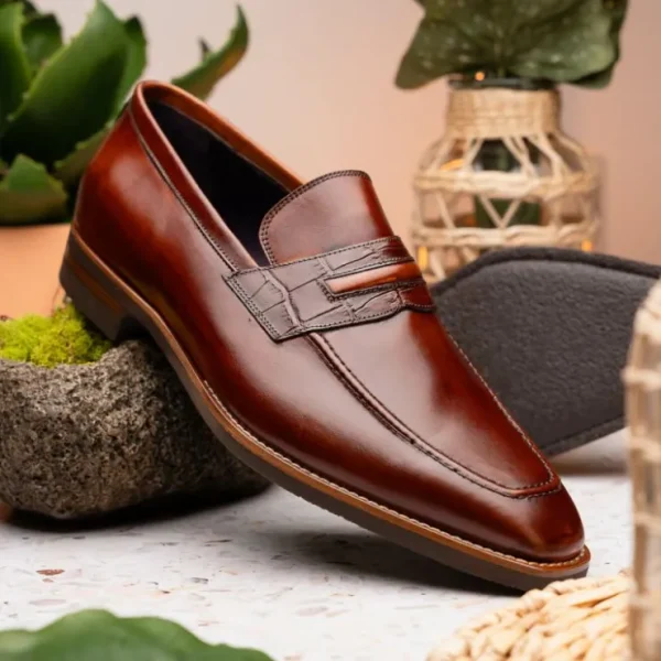 zelli_meo_hand_burnished__6.webp Online Zelli Meo Hand Burnished Loafers (15-703-CGN) Cognac