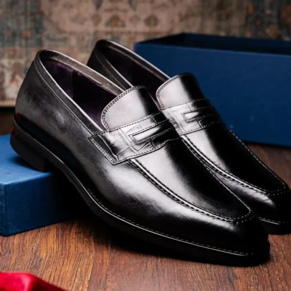 zelli_meo_hand_burnished__7-1.webp Best Zelli Meo Hand Burnished Loafers (15-703-BLK) Black