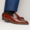 Online Zelli Meo Hand Burnished Loafers (15-703-CGN) Cognac