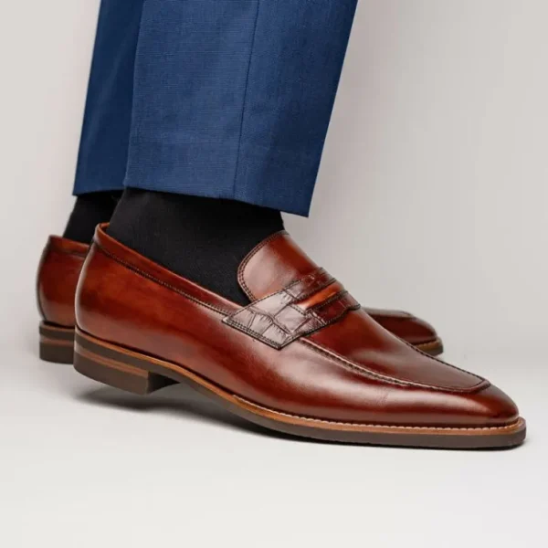 zelli_meo_hand_burnished__8.webp Online Zelli Meo Hand Burnished Loafers (15-703-CGN) Cognac