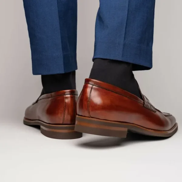 zelli_meo_hand_burnished__9.webp Online Zelli Meo Hand Burnished Loafers (15-703-CGN) Cognac
