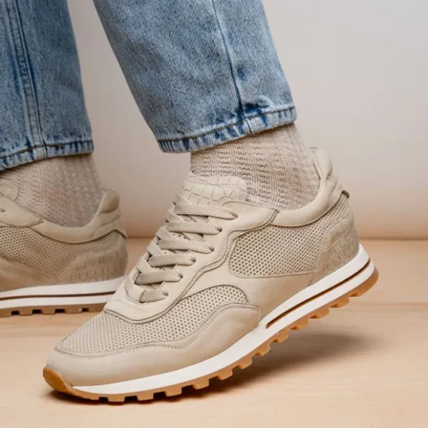 zelli_milo_suede_amp_mesh_6.webp Outlet Zelli Milo Suede & Mesh Trainer Sneaker (66-246-SND) Sand