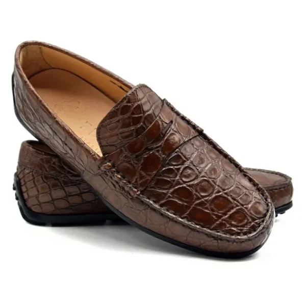 zelli_monza_caiman_crocod_4-2.webp Discount Zelli Monza Caiman Crocodile Driving Loafers (31-103-CGN) Cognac
