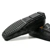 New Zelli Monza Caiman Crocodile Driving Loafers (31-103-BLK) Black