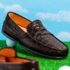 Flash Sale Zelli Monza Caiman Crocodile Driving Loafers (31-103-NIC) Nicotine