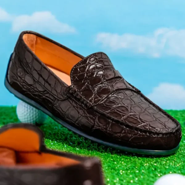 zelli_monza_caiman_crocod_6-1.webp Flash Sale Zelli Monza Caiman Crocodile Driving Loafers (31-103-NIC) Nicotine