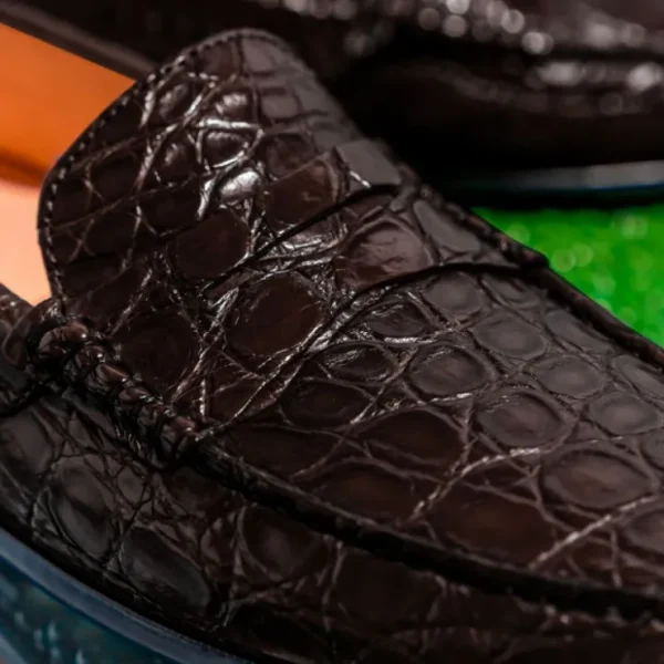 zelli_monza_caiman_crocod_9-1.webp Flash Sale Zelli Monza Caiman Crocodile Driving Loafers (31-103-NIC) Nicotine